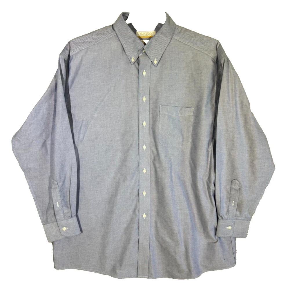 Gold Label Men’s Dress Shirt 17.5×35 Purple Cotton Long Sleeve Formal